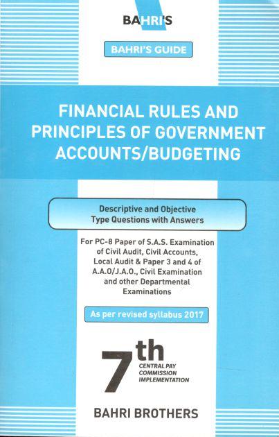 Financial Rules And Principles Of Government Accounts / Budgeting