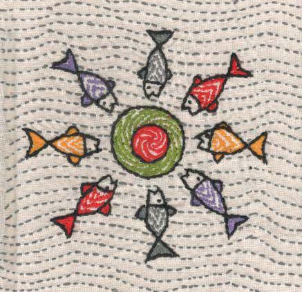 Nakshi Notebook : White Fish Circle