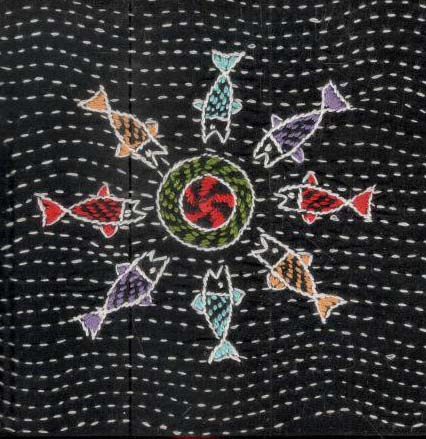 Nakshi Notebook : Code : NB-N-C66-1002 (Black Fish Circle)