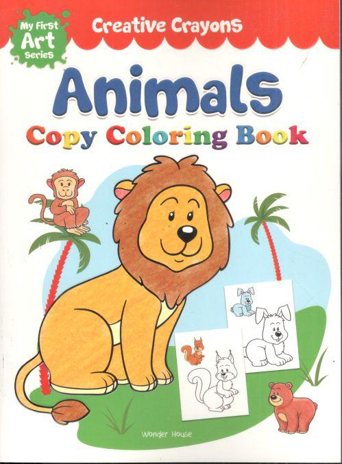 Animals : Copy Coloring Book