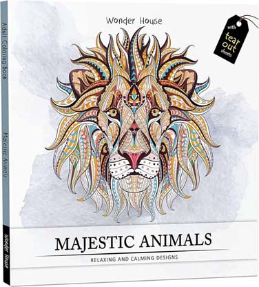 [9789386538598-1] Majestic Animals : Relaxing and Calming Designs