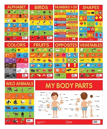 [9789389178012-1] Early Learning 10 Charts For Kids